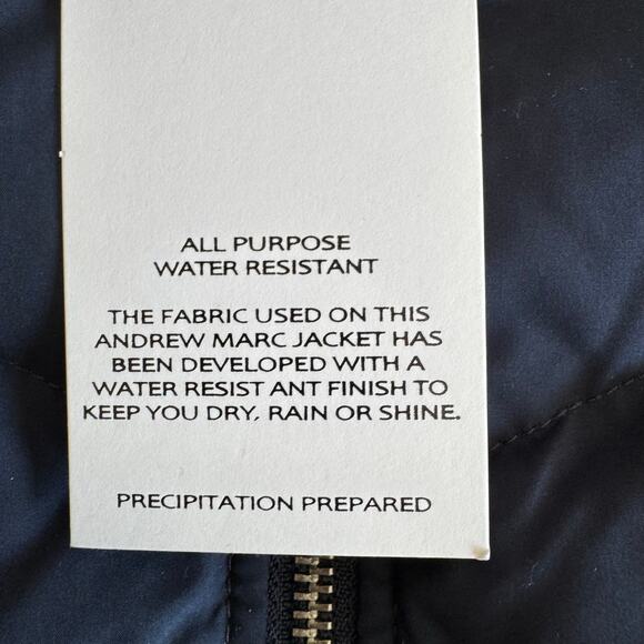 NWT Andrew Marc Phoebe Down-Filled Faux Fur Trim Zip Front Long Coat Blue Size S - Picture 11 of 16